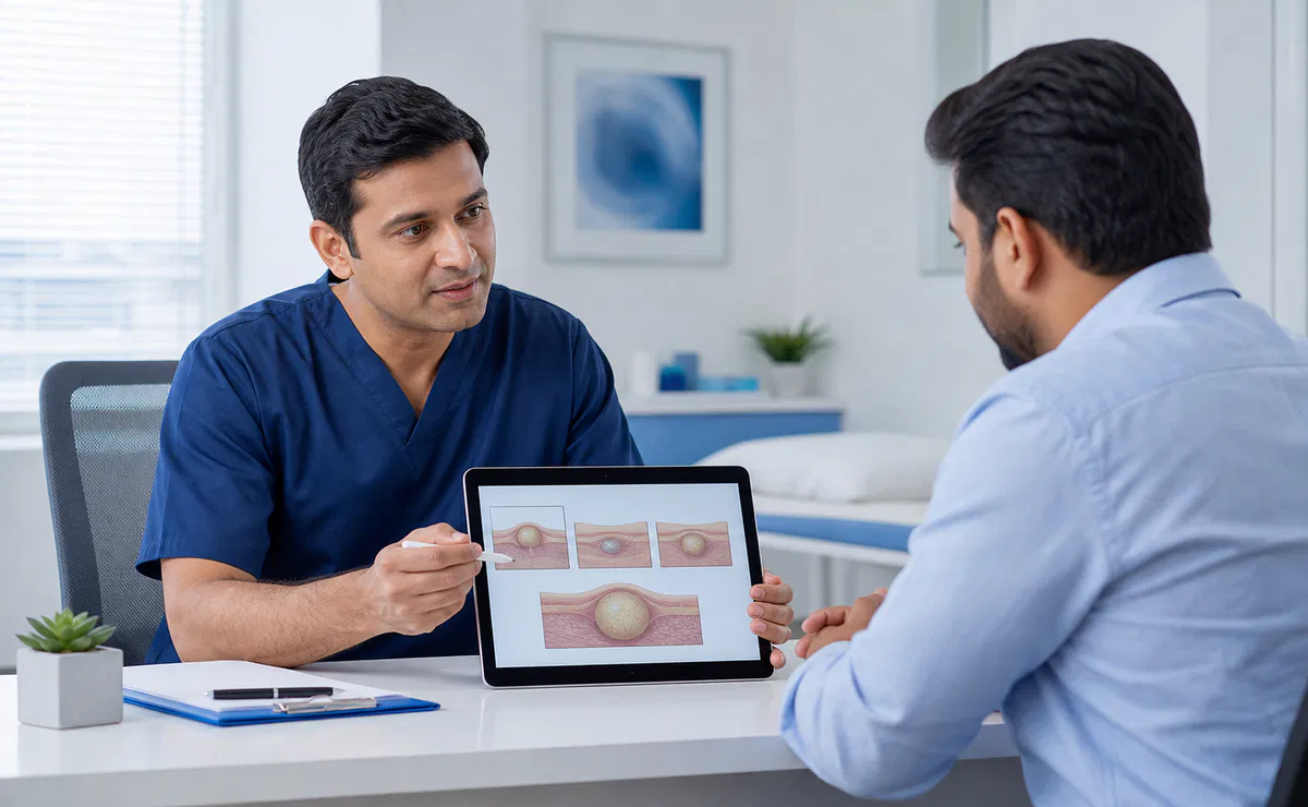 Lipoma removal consultation with a general surgeon